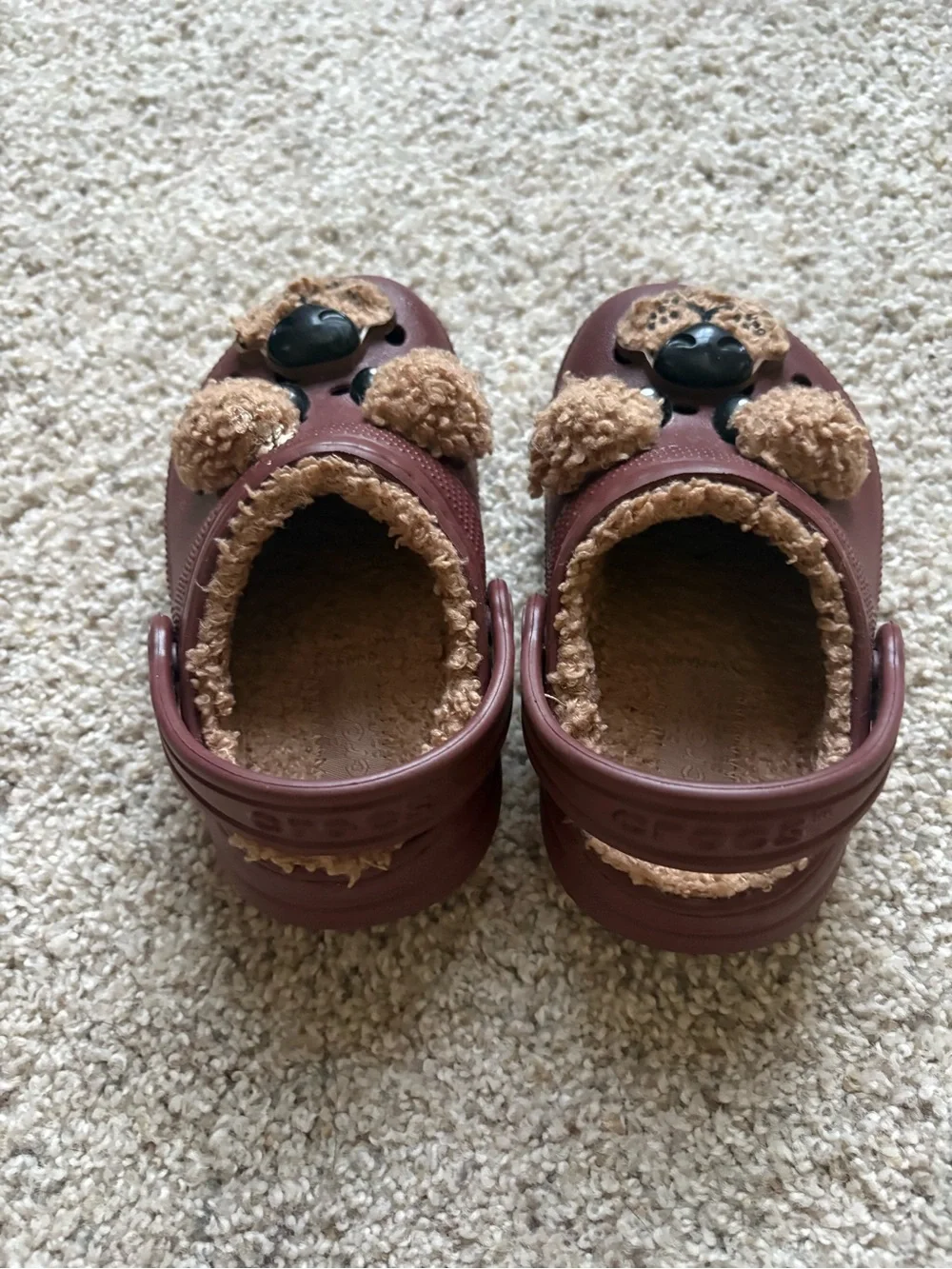 Crocs Faux Shearling Lined Bear Clog Toddler Size C6 Brown